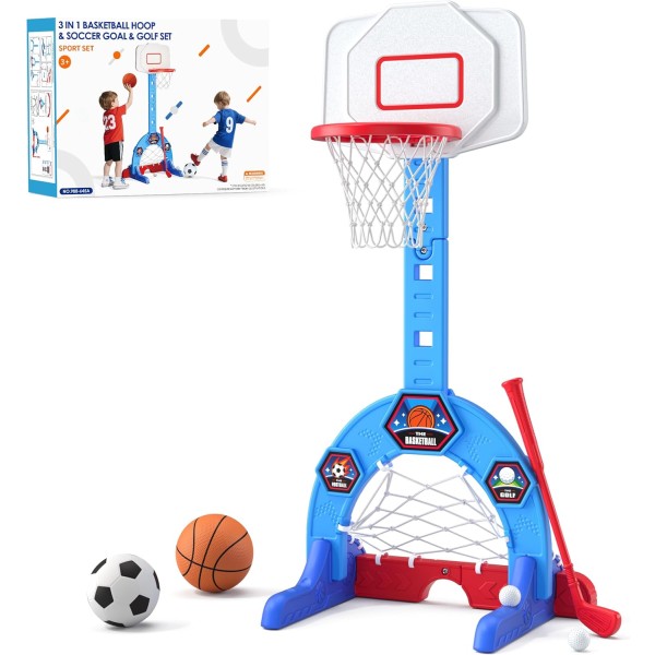 3 in 1 Sports Set Supplier - Adjustable Basketball Soccer Golf