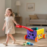 Multi-functional Trolley Play Set Factory - 2-in-1 Shopping Pull Toy
