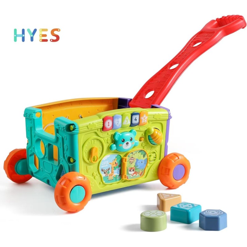 Multi-functional Trolley Play Set Factory - 2-in-1 Shopping Pull Toy