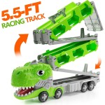 Dinosaur Truck Toys Factory - Pull Back Cars Track Learning Set