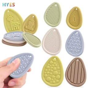 Fidget Sensory Stone Supplier - 6Pcs Silicone Textured Worry Stone