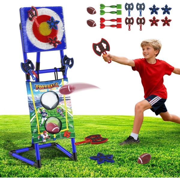 2-in-1 Axe Game Supplier - Plastic Darts 16-Piece Safe Portable