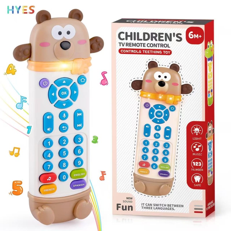 Baby Remote Control Toy Factory - Silicone Teether 3 Languages Lights