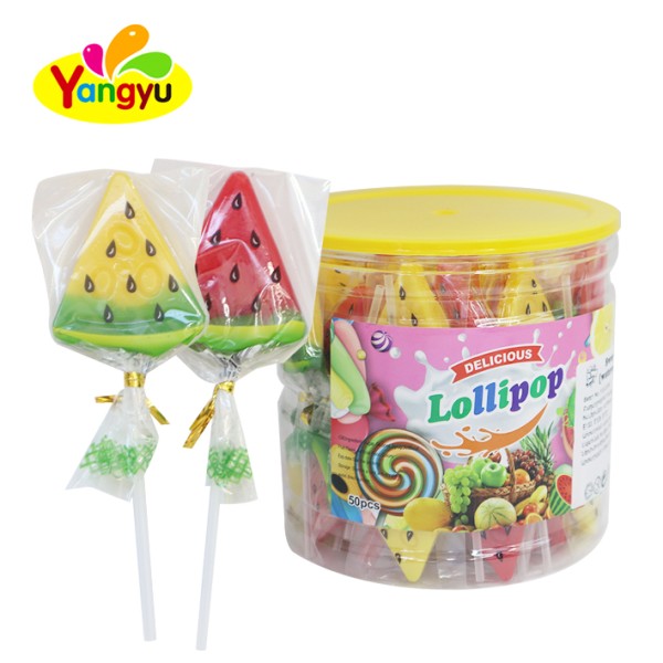 Watermelon Lollipop Factory - Yellow Red Shaped Halal Certified