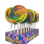 Lollipop Supplier - 85g Rainbow Swirl Flat Giant Candy