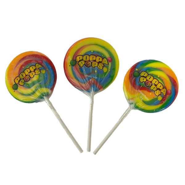 Lollipop Supplier - 85g Rainbow Swirl Flat Giant Candy