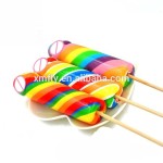 Hard Candy Manufacturer - Rainbow Cock Shape Lollipop