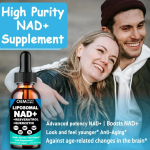 OEM 5-in-1 Liposomal NAD+ Liquid Drop Nicotinamide Riboside Resveratrol 900mg Quercetion Support Energy Focus