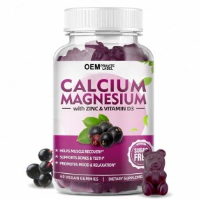 OEM/ODM Calcium Magnesium for Adult With Vitamin Elderberry Fruit Extract Calcium Magnesium Gummies