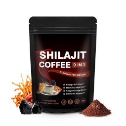 OEM/ODM Private Label 9 in 1 Shilajit Coffee Powder With Ashwagandha Mushroom Shilajit Coffee Powder