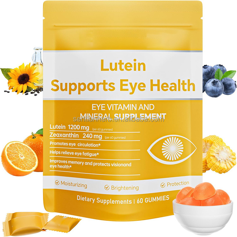 Herbal Supplement Lutein Zeaxanthin Gummies Blueberry Flavor Vitamin a C E Eye Health Gummy for Eye Care Kids