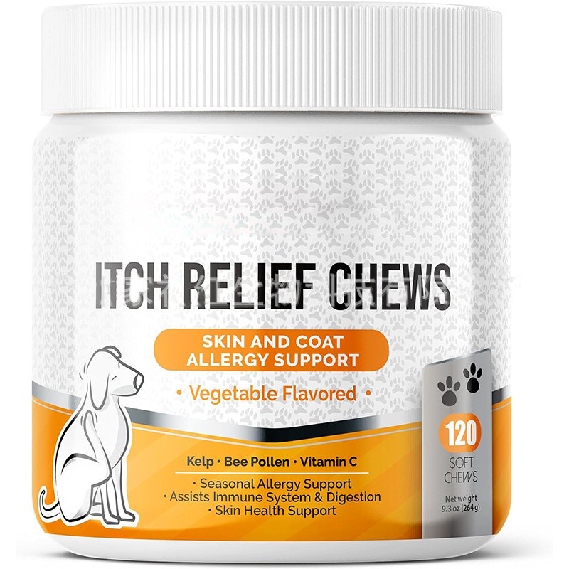 Immune Supplement Soft Chews for Dogs Allergy Relief and Itchy Skin Treatment Seasonal Allergies Anti-Itch Pet Enzyme