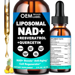 OEM 60ML Vegan High Potency Resveratrol NAD+ Liposomal Drops NAD Drops Liquid Supplement for Cell Regenerator