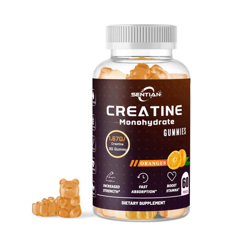 Private Label Pre-Workout Supplement Creatine Monohydrate Gummies Creatine Gummy for Adult Muscle Growth Energy-Giving
