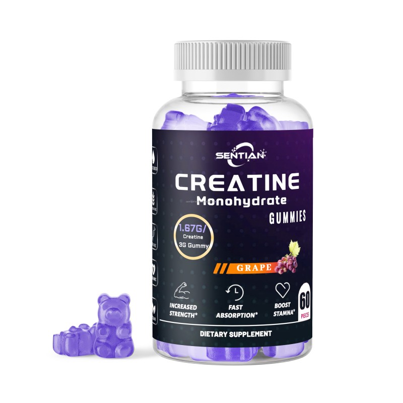 OEM Creatine Monohydrate Gummies Pre Workout Supplement Creatine Gummy for Adult Muscle Strength Energy Support Women