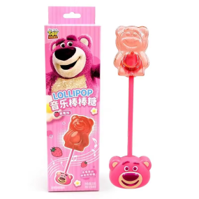 Musical Lollipop Supplier - 20g Strawberry White Peach Hard Candy