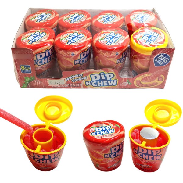 Gummy Fries Supplier - Strawberry Dip Jam Chewy Cup