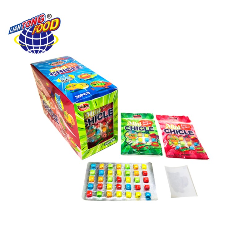 Square Bubble Gum Supplier - Colorful Tattoo Sticker Fruit