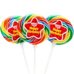 Round Lollipop Manufacturer - Custom Halal Cartoon Rainbow Swirl