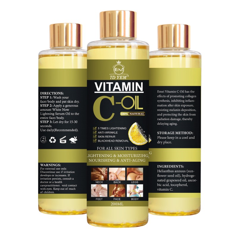 Vitamin C Oil Supplier - Natural Skin Illuminating 200ml Bottle