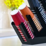 Cup Holder Injection Molding Coffee Room Milk Tea Shop bar Accepts Disposable Paper Cup Holder Straw Shelf with Cup Divider