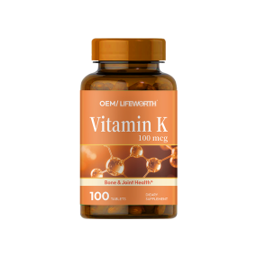 LIFEWORTH OEM Nature Plant-Based Vitamin K Tablets Support Bones Join Healthy