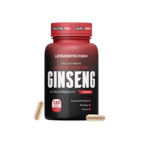 LIFEWORTH High Potency 1500mg Korean Red Ginseng Root Extract Capsules Energy Supplement