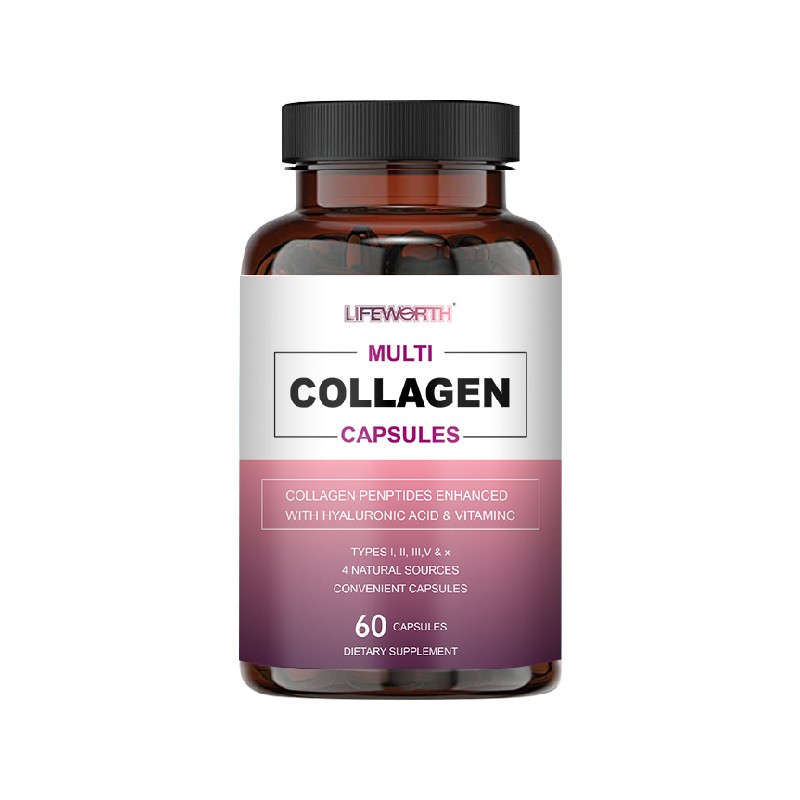 LIFEWORTH Hot Sale Hydrolyzed Collagen Peptides Pills Multi Capsules with Biotin and Hyaluronic Acid