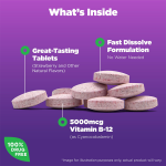 LIFEWORTH Wholesale OEM Vitamin B12 Fast Dissolve Tablets Dietary Supplements for Energy Support