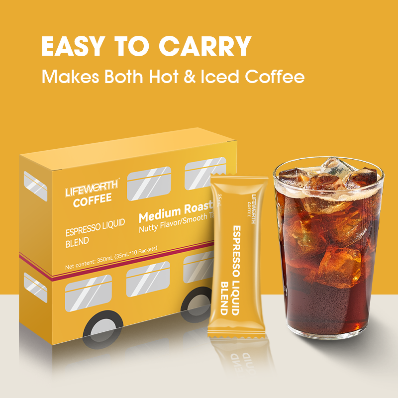 LIFEWORTH Private Label Cold Brew Arabica Instant Liquid Coffee Pouch Bag