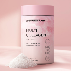 LIFEWORTH Hydrolyzed Multi Collagen Peptides Protein Powder Supplement Advanced with Hyaluronic Acid Vitamin C