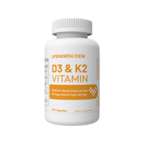 LIFEWORTH Vitamin D3 K2 Capsules with VIT B6 Zinc Magnesium Supports Superior Energy Immune