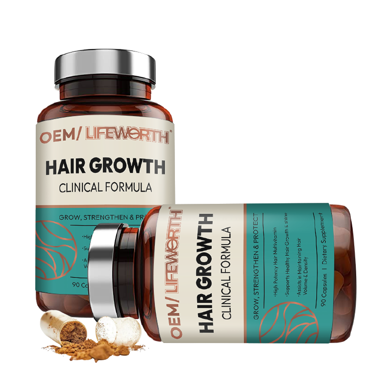 LIFEWORTH Biotin Collagen & Saw Palmetto Supplement Natural Hair Growth Vitamins Capsules