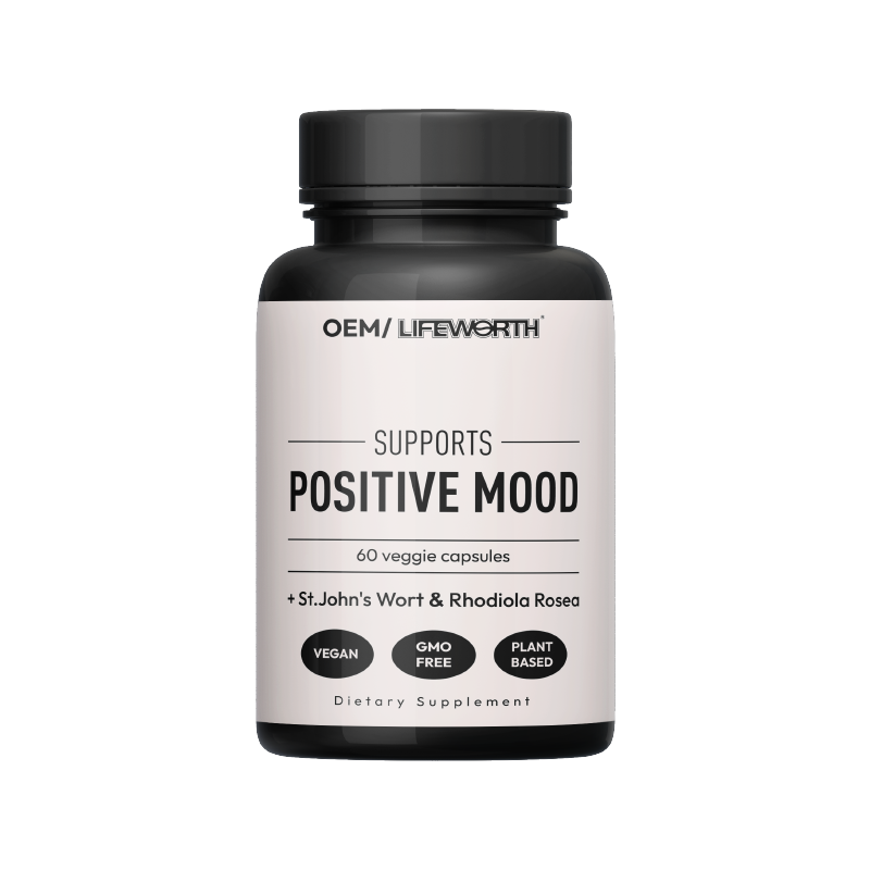 LIFEWORTH Herbal Adaptogens Mood Support Capsules with St. Johns Wort to Helps Calm the Mind and Body