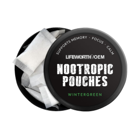LIFEWORTH Nootropic & Focus Supplement Energy Pouches Can Natural Caffeine for Women and Men
