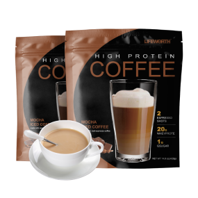 LIFEWORTH High Protein Espresso Keto Friendly Instant Iced Coffee Protein Powder
