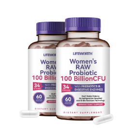 LIFEWORTH OEM High Quality Support Gut Digestive Health Women Probiotics Capsules Organic