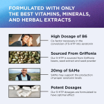 LIFEWORTH SAM-e 5-HTP Capsules Supplements Healthy Sleep and Improve Happiness