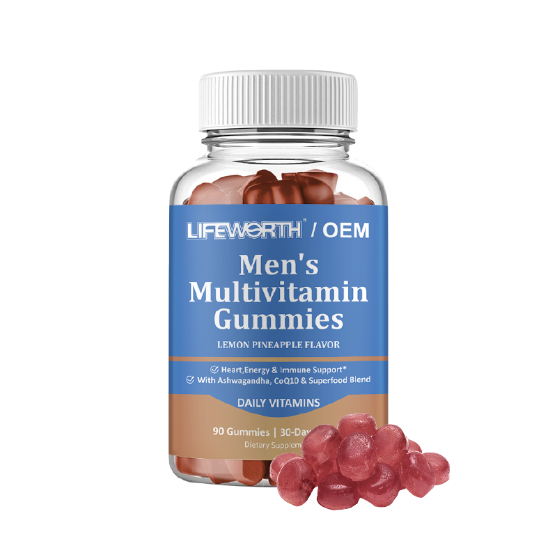 LIFEWORTH Male Daily Nutritional CoQ10 Ashwagandha Men's Multivitamins Gummies for Boost Energy and Immunity