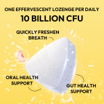LIFEWORTH Patented Probiotic Blend Micro-Effervescent Tablets for Improved Oral Health and Relieve Bad Breath