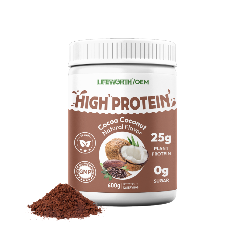 LIFEWORTH Organic High Protein Nutrition Shake Cocoa Coconut 25g Plant Based Protein Powder