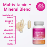 LIFEWORTH Fertility Folic Acid Prenatal Vitamins Capsules Supplements for Women Pregnant