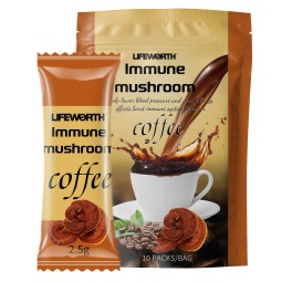 LIFEWORTH Chaga Extract Organic Instant Mushroom Coffee Powder Bag Blend Wholesale