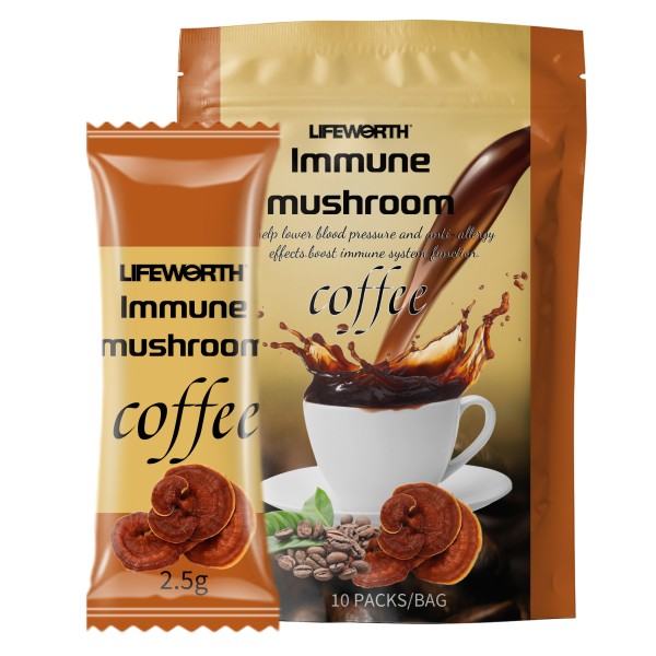 LIFEWORTH Chaga Extract Organic Instant Mushroom Coffee Powder Bag Blend Wholesale