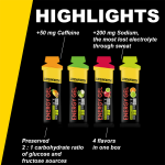LIFEWORTH Mango Strawberry Flavor Energy Gel Supports Quick Carbohydrates and Electrolytes