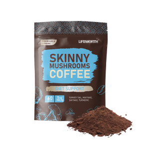 LIFEWORTH Functional Mushrooms Coffee Powder Turkey Tail Skinny Mushroom Instant Coffee