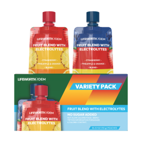 LIFEWORTH Variety Pack Active Fruit Blend Snacks with Electrolytes Vitamin a C E
