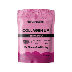 LIFEWORTH Vitamin C Multi Marine Fish Collagen Peptides Powder Hydrolyzed for Skin Whitening