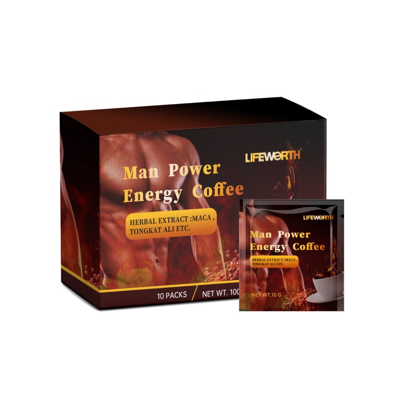 LIFEWORTH ODM OEM Energy Coffee Herbal Healthy Ganoderm Instant Coffee with Maca Tongkat ali & Ginseng Cordyceps Sinensis
