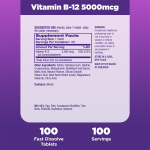 LIFEWORTH Wholesale OEM Vitamin B12 Fast Dissolve Tablets Dietary Supplements for Energy Support